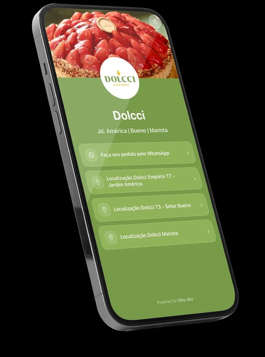Página do Clinc Bio personalizada com cores e estilos